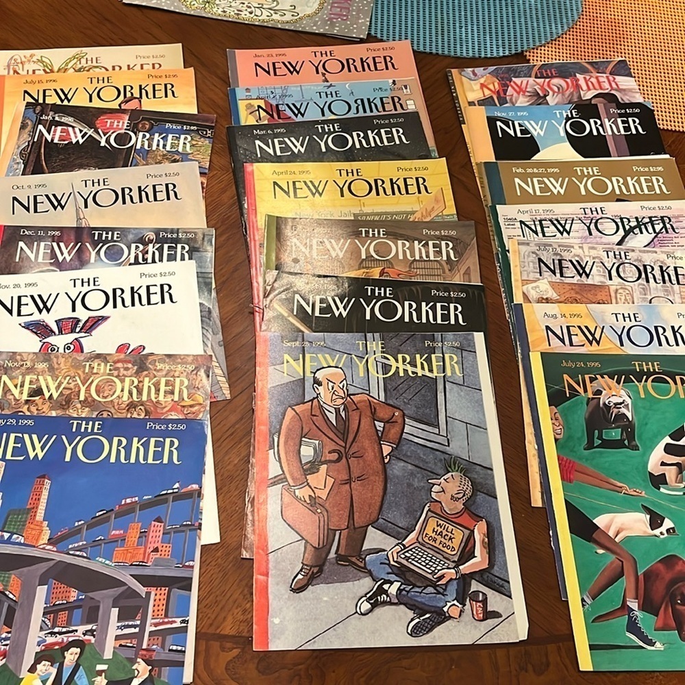 Vintage New Yorker Magazine Covers Only 1995 Set of 21 Artwork Frameable Gifts